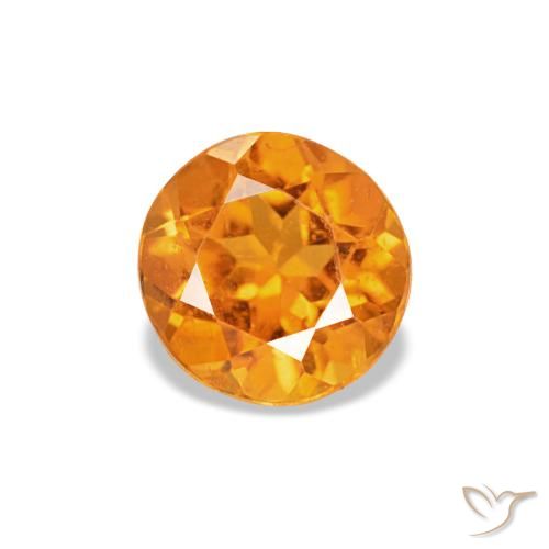 Clinohumite orange naturelle coupe roude, 0,28 ct, VS-SI