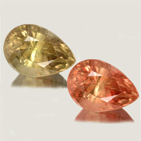 Diaspore à changement de couleur  naturelle en forme de poire, 4,37 ct, SI