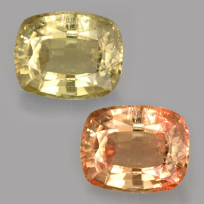 Diaspore à changement de couleur  naturelle coupe coussin, 3,74 ct, SI