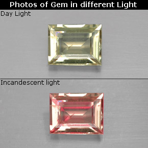 Diaspore à changement de couleur  naturelle baguette, 0,81 ct, VS
