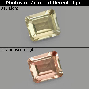 Diaspore à changement de couleur  naturelle taille émeraude, 0,67 ct, VS