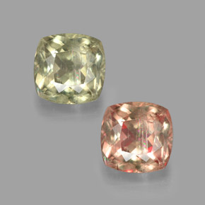 Diaspore à changement de couleur  naturelle coupe coussin, 2,85 ct, SI