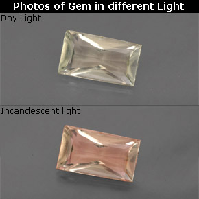 Diaspore à changement de couleur  naturelle baguette, 0,97 ct, VVS-VS