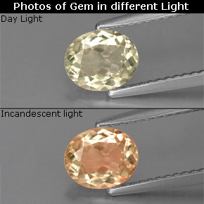 Diaspore à changement de couleur  naturelle coupe ovale, 1,03 ct, VS