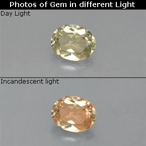 Diaspore à changement de couleur  naturelle coupe ovale, 0,71 ct, VS