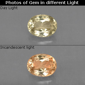 Diaspore à changement de couleur  naturelle coupe ovale, 0,77 ct, VS