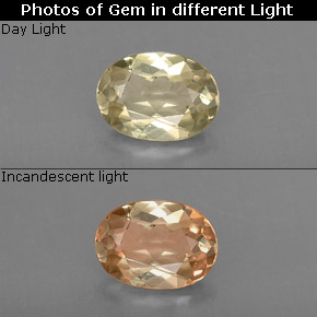Diaspore à changement de couleur  naturelle coupe ovale, 0,86 ct, VS