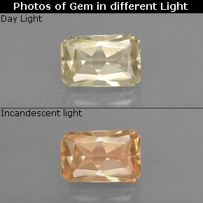 Diaspore à changement de couleur  naturelle taille émeraude, 0,96 ct, VS