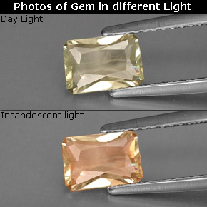 Diaspore à changement de couleur  naturelle taille émeraude, 1,00 ct, VS
