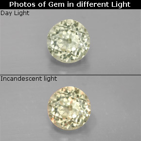 Diaspore à changement de couleur  naturelle coupe roude, 0,94 ct, VS-SI