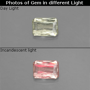 Diaspore à changement de couleur  naturelle taille émeraude, 0,73 ct, SI