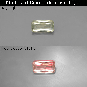 Diaspore à changement de couleur  naturelle taille émeraude, 0,35 ct, VS
