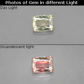 Diaspore à changement de couleur  naturelle taille émeraude, 0,70 ct, VS