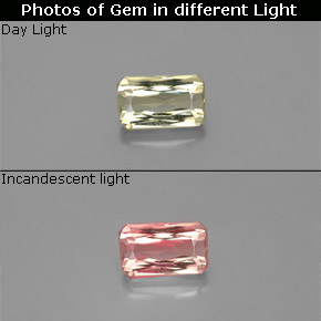 Diaspore à changement de couleur  naturelle taille émeraude, 0,62 ct, VS