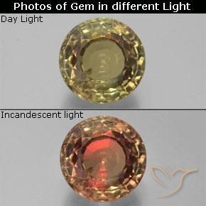 19.90ct Naturel Jaune moyen Diaspore Couleur Changeant, Tour, VS-SI