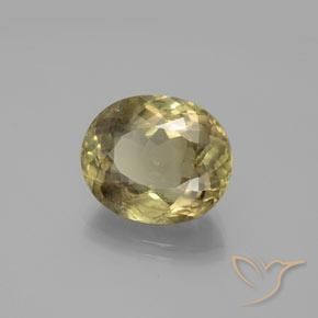 Diaspore Couleur Changeant Jaune moyen naturelle ovale, 10.84 ct, VS-SI