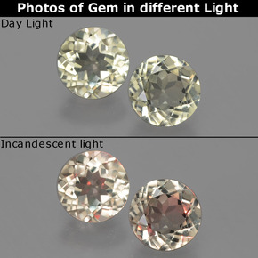 Achetez naturel ct Vert / rose Diaspore Couleur Changeant gems, Coupe roude, En provenance Turquie chez GemSelect. En stock, livraison internationale!