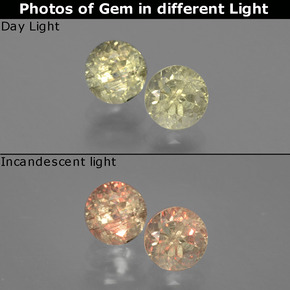 Achetez naturel ct Vert / rose Diaspore Couleur Changeant gems, Coupe roude, En provenance Turquie chez GemSelect. En stock, livraison internationale!