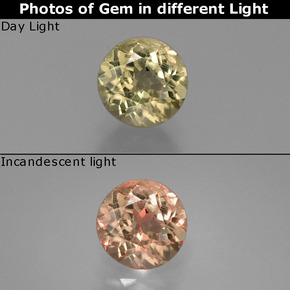 Diaspore à changement de couleur  naturelle coupe roude, 0,96 ct, VS-SI