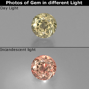 Diaspore à changement de couleur  naturelle coupe roude, 0,86 ct, VS