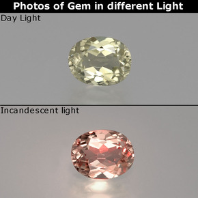Diaspore à changement de couleur  naturelle coupe ovale, 0,75 ct, VS