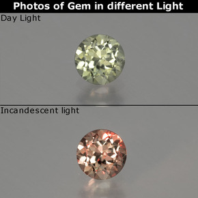 Diaspore à changement de couleur  naturelle coupe roude, 0,47 ct, VS