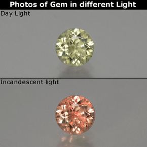 Diaspore à changement de couleur  naturelle coupe roude, 0,56 ct, VS-SI