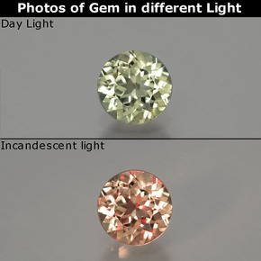 Diaspore à changement de couleur  naturelle coupe roude, 0,60 ct, VS