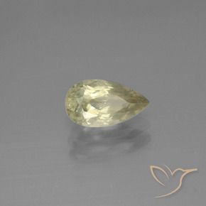 Diaspore Couleur Changeant Jaune très pâle naturelle En forme de poire, 1.06 ct, VS-SI
