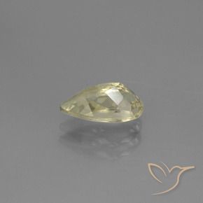 Diaspore Couleur Changeant Jaune très pâle naturelle En forme de poire, 1.06 ct, VS-SI