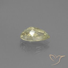 Diaspore Couleur Changeant Jaune très clair naturelle En forme de poire, 1.15 ct, VS-SI