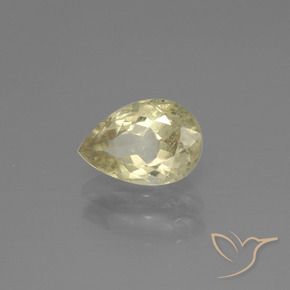Diaspore Couleur Changeant Jaune très clair naturelle En forme de poire, 1.22 ct, VS-SI