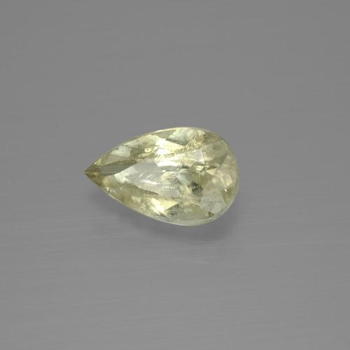Diaspore à changement de couleur jaune clair naturelle en forme de poire, 1,22 ct, SI