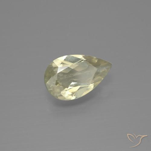 Diaspore Couleur Changeant Jaune très clair naturelle En forme de poire, 1.23 ct, SI