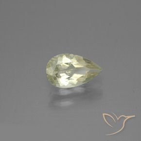 Diaspore Couleur Changeant Jaune clair naturelle En forme de poire, 1.27 ct, VS-SI