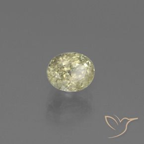 Diaspore Couleur Changeant Vert jaunâtre naturelle ovale, 1.20 ct, SI