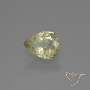 Diaspore Couleur Changeant Jaune clair naturelle En forme de poire, 1.25 ct, SI