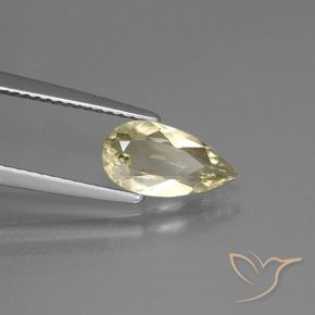 Diaspore Couleur Changeant Jaune doré clair naturelle En forme de poire, 1.15 ct, VS