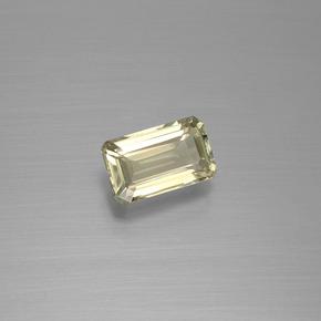 Diaspore à changement de couleur jaune naturelle taille émeraude, 1,15 ct, VVS-VS