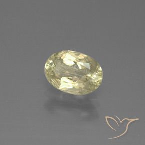 Diaspore Couleur Changeant Beige jaune naturelle ovale, 0.98 ct, SI