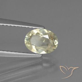 Diaspore Couleur Changeant Jaune clair naturelle ovale, 0.98 ct, VS-SI