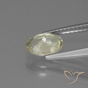 Diaspore Couleur Changeant Jaune clair naturelle ovale, 0.98 ct, VS-SI
