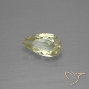 Diaspore Couleur Changeant Jaune clair naturelle En forme de poire, 0.98 ct, VS-SI