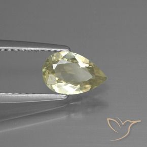 Diaspore Couleur Changeant Jaune clair naturelle En forme de poire, 0.89 ct, VVS-VS