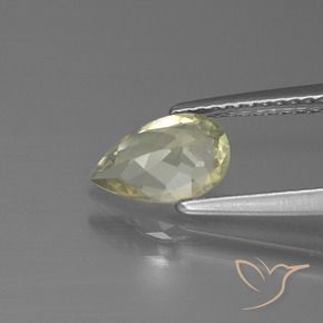 Diaspore Couleur Changeant Jaune clair naturelle En forme de poire, 0.89 ct, VVS-VS