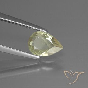 Diaspore Couleur Changeant Jaune clair naturelle En forme de poire, 0.66 ct, VS-SI