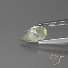 Diaspore Couleur Changeant Jaune clair naturelle En forme de poire, 0.66 ct, VS-SI