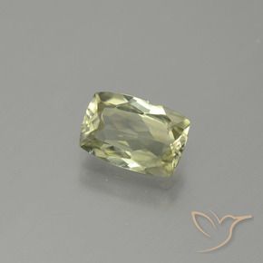 Diaspore à changement de couleur jaune naturelle coupe coussin, 1,12 ct, VS