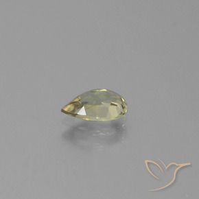 Diaspore Couleur Changeant Jaune brunâtre naturelle En forme de poire, 0.74 ct, VVS-VS