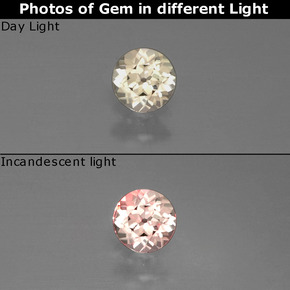 Diaspore à changement de couleur  naturelle coupe roude, 0,36 ct, VVS-VS